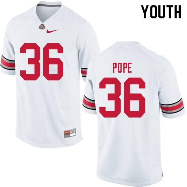 Ohio State Buckeyes #36 K'Vaughan Pope Youth College Jersey White